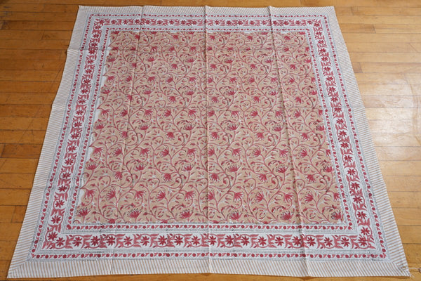 Block Printed Cotton Table Cover - 110 x 110 cms